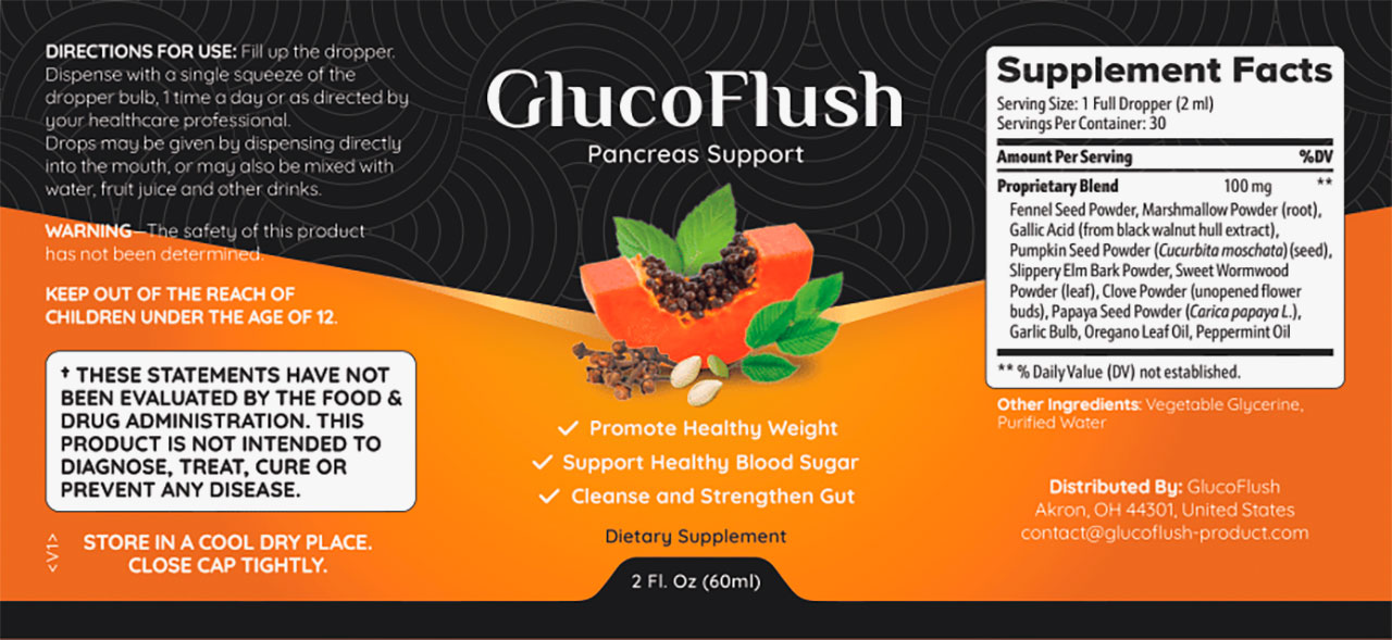 GlucoFlush-Supplement-Facts